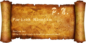 Parizek Ninetta névjegykártya